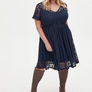 Beautiful torrid navy lace dress.